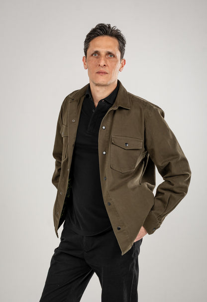 Cotton Overshirt With Two Front Pockets