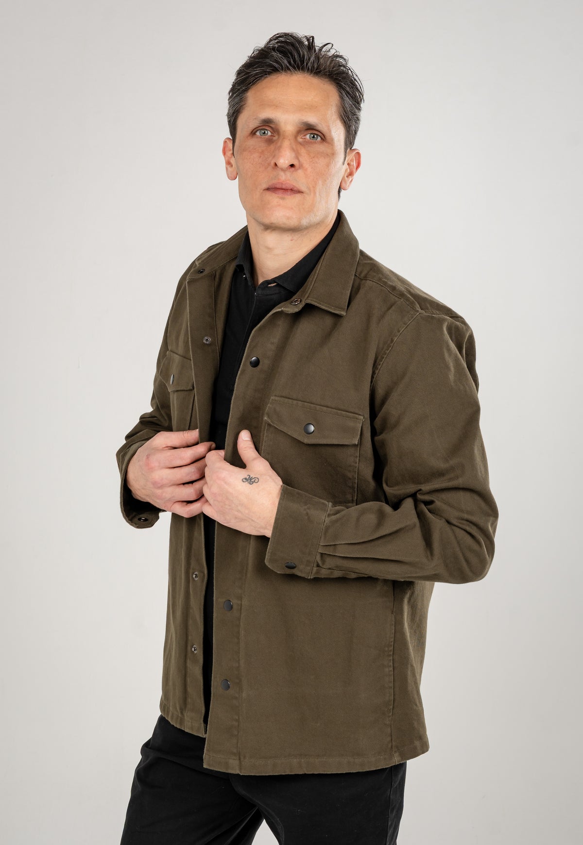 Cotton Overshirt With Two Front Pockets