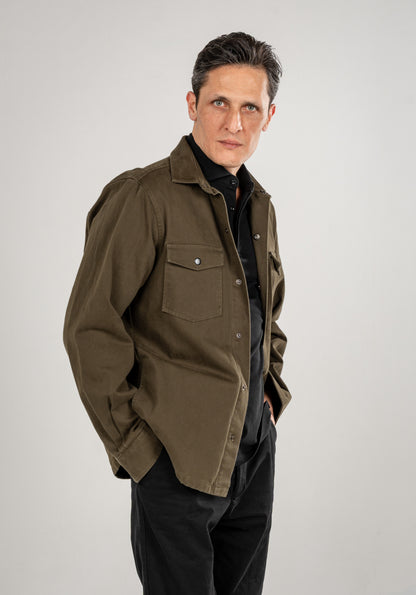 Cotton Overshirt With Two Front Pockets