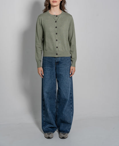 Round Neck Long Sleeves Cardigan