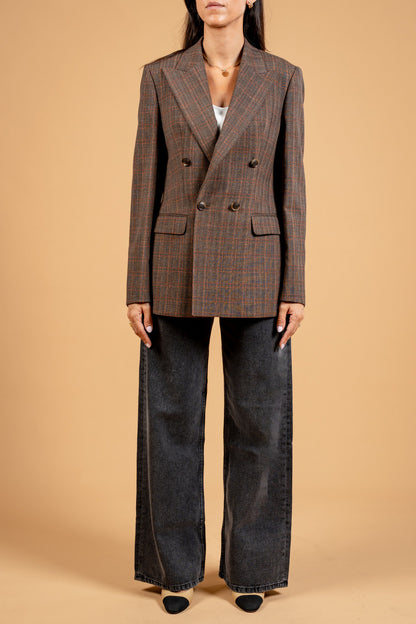 Double Breasted Blazer With Front Flaps