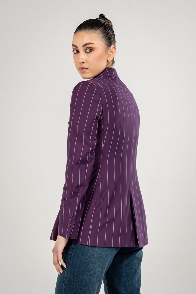 Double Breasted Blazer With Front Flaps