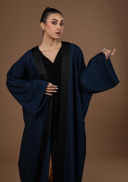 Wide Abaya With Contrast Band
