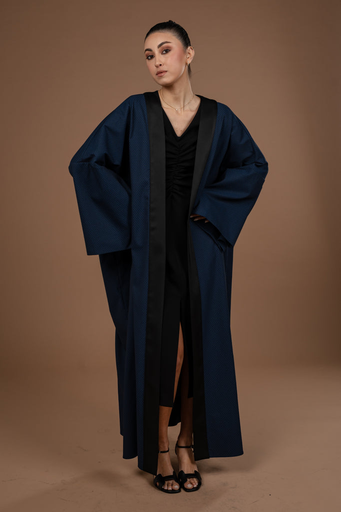 Wide Abaya With Contrast Band