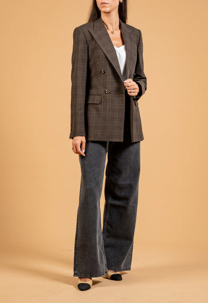 Double Breasted Blazer With Front Flaps