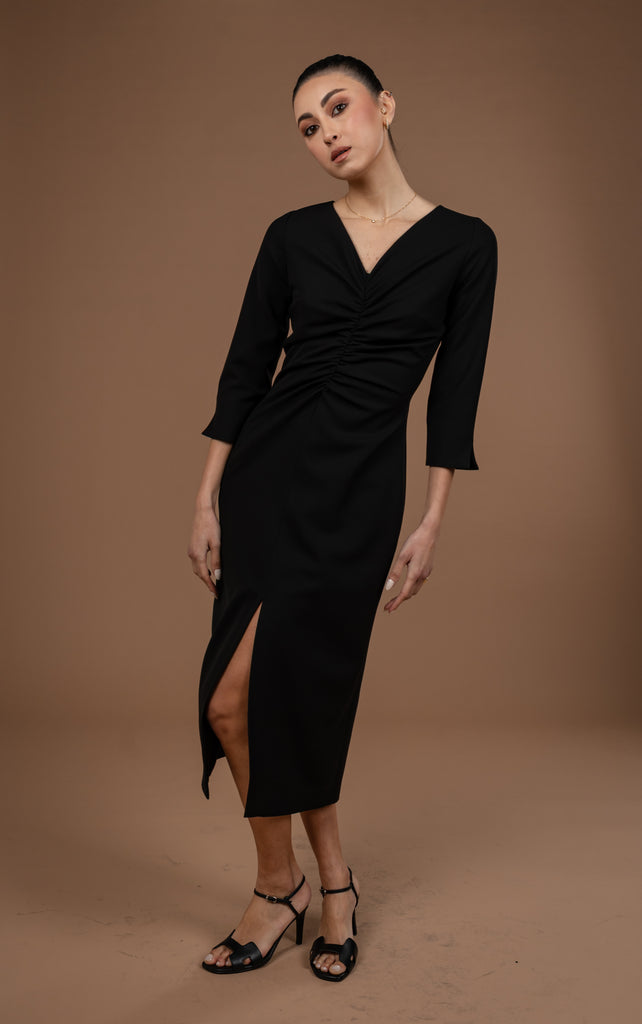 Midi Sleeves Gathered Dess