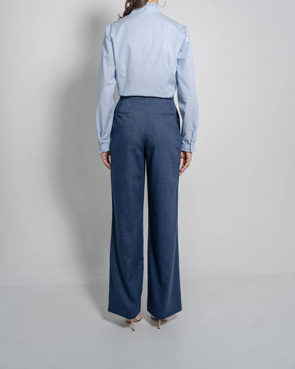 High Waist Trousers Flowing Wide Leg