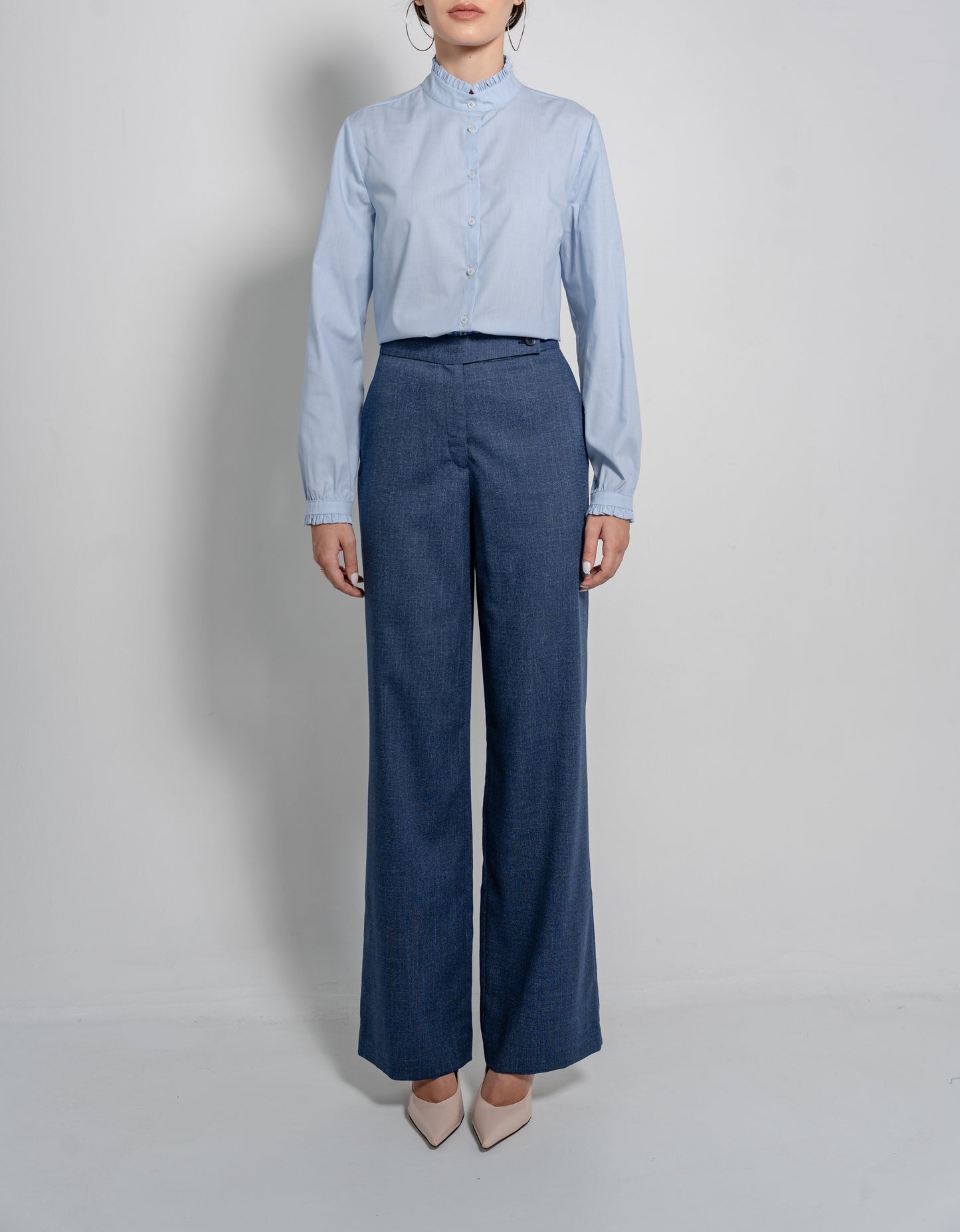 High Waist Trousers Flowing Wide Leg