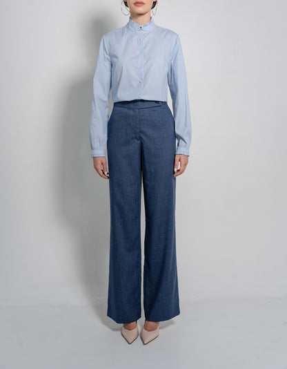 High Waist Trousers Flowing Wide Leg