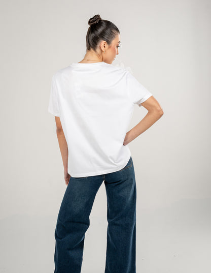 Basic T-Shirt With Flower appliqué