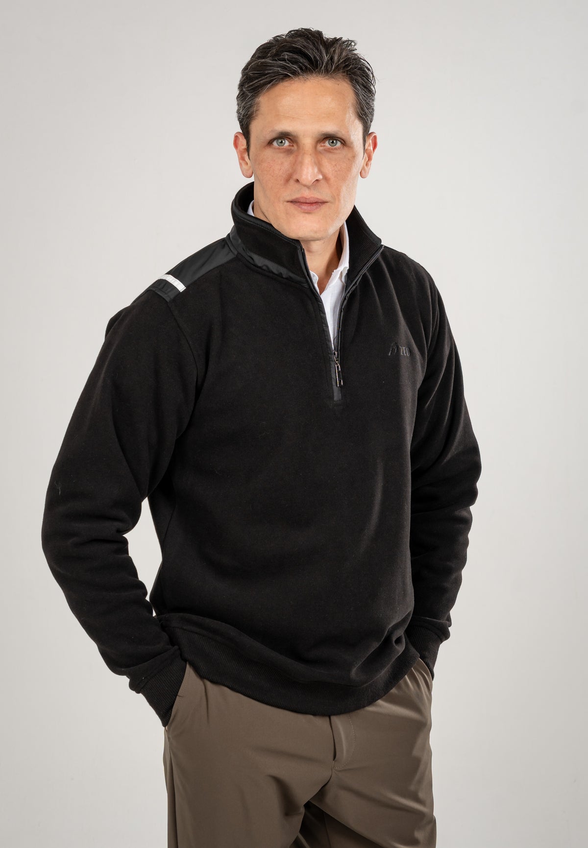 Sweatshirt Cotton Half Zipper