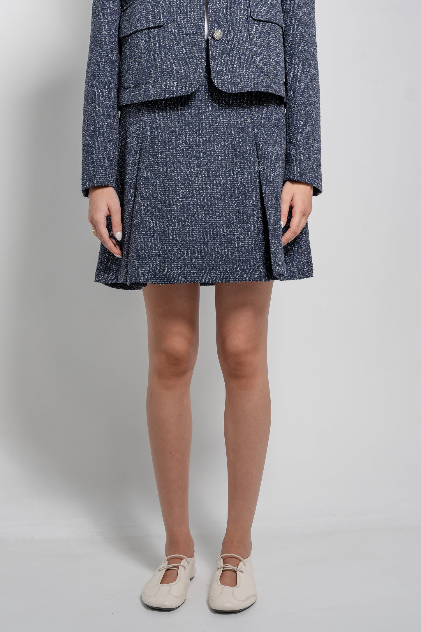 Pleated Knee Length Skirt