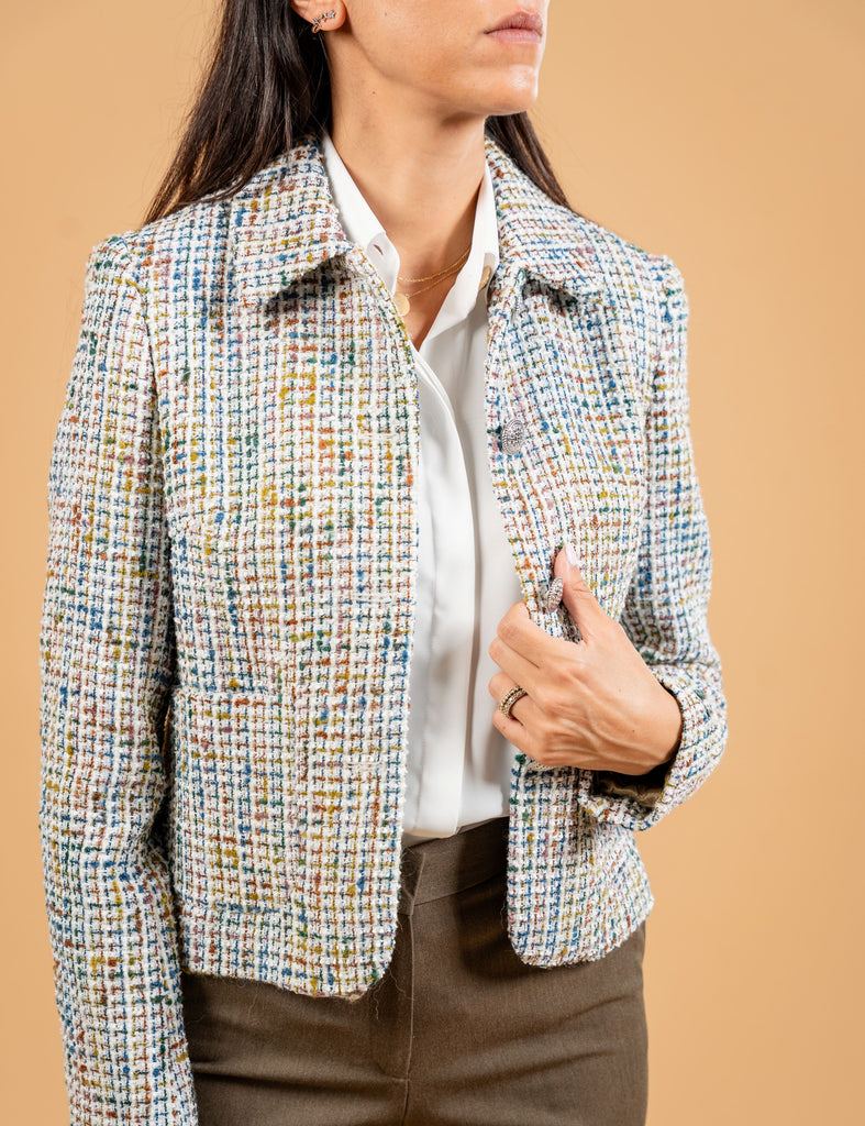 Classic Tweed Jacket With Collar