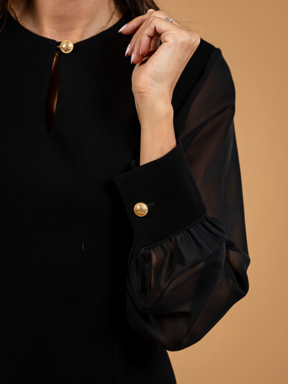 Short Dress With Chiffon Sleeve
