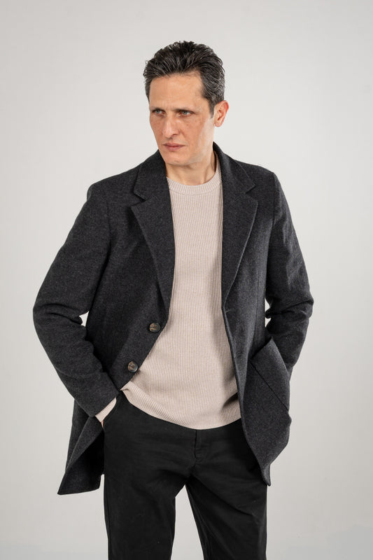 Deconstructed Notch Lapel Coat