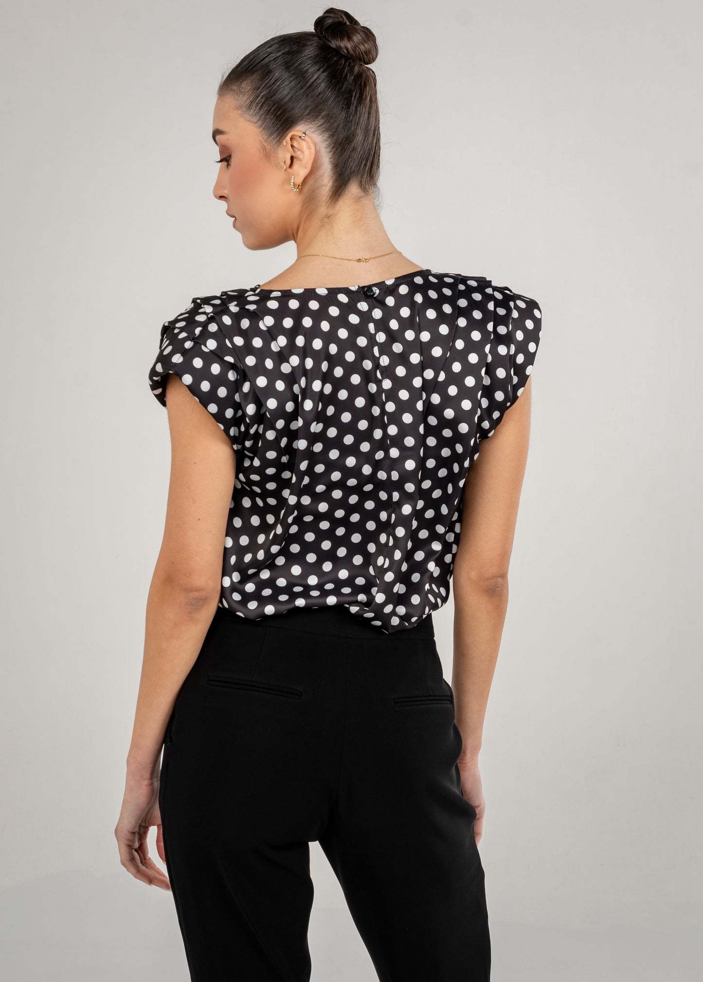 Pleated Top With Shoulder Pads