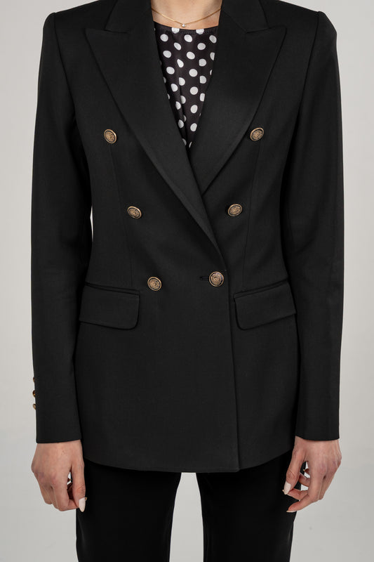 Double Breasted Blazer With Front Flaps
