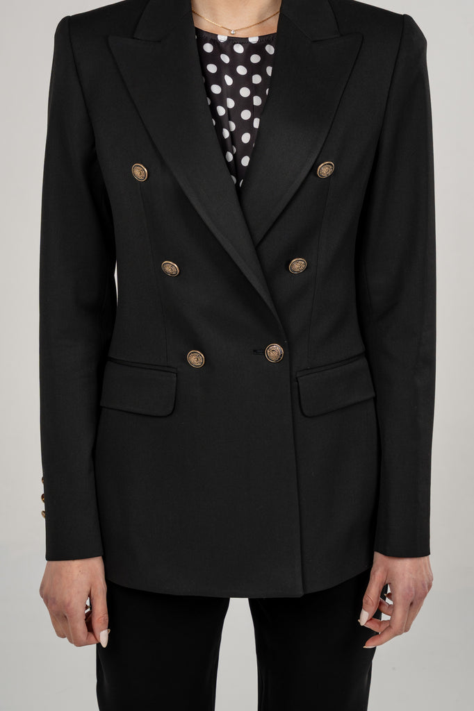 Double Breasted Blazer With Front Flaps