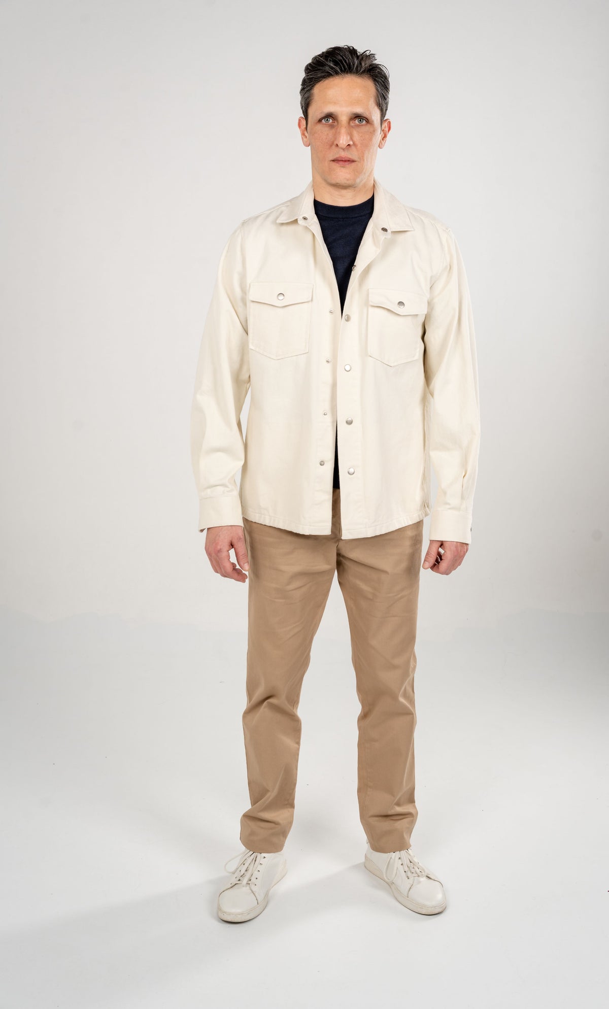 Cotton Overshirt With Two Front Pockets