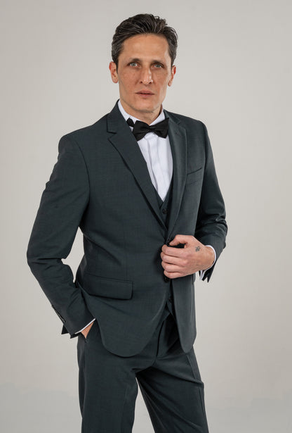 Single Breasted Suit Blazer Notch Lapel