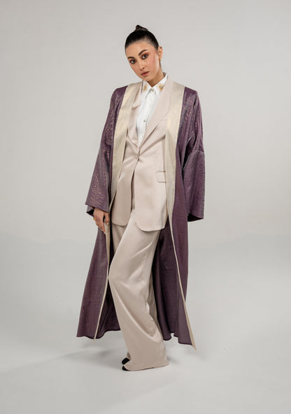One Button Long Blazer With Punto
