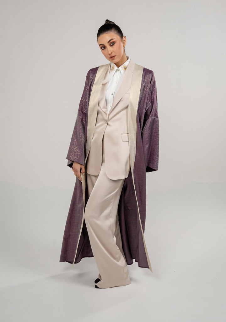 One Button Long Blazer With Punto